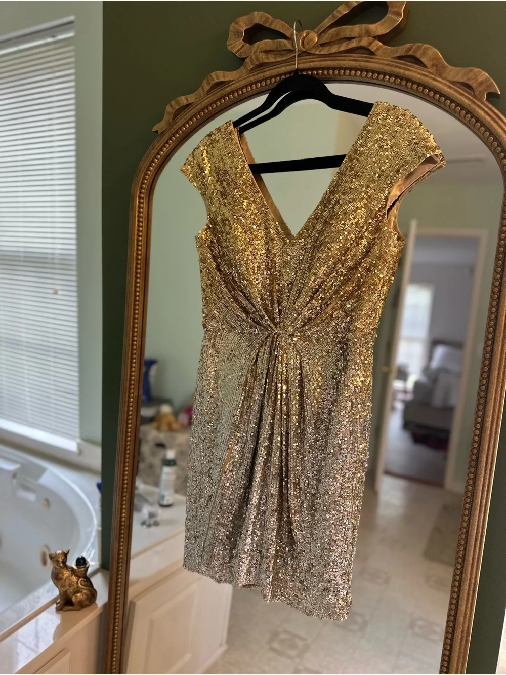 Jovani Gold Sequin Mini Dress